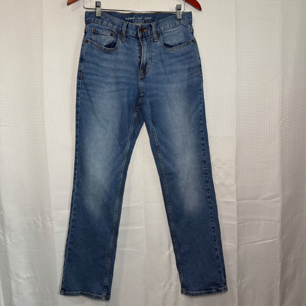 Old Navy Straight Leg Jeans 28x30 Blue Built-In Flex Denim